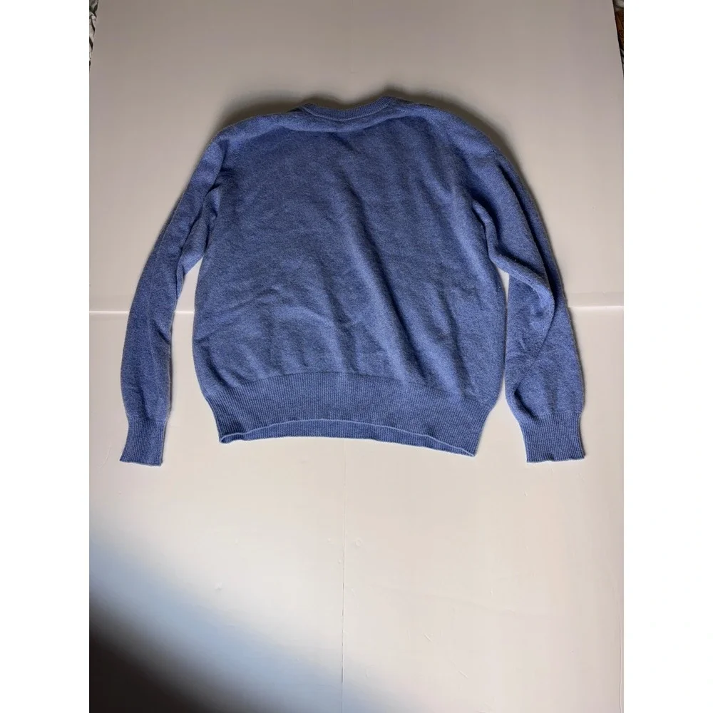 Daniel Cremieux Signature Collection Mens Blue 100% Cashmere V-Neck Sweater L